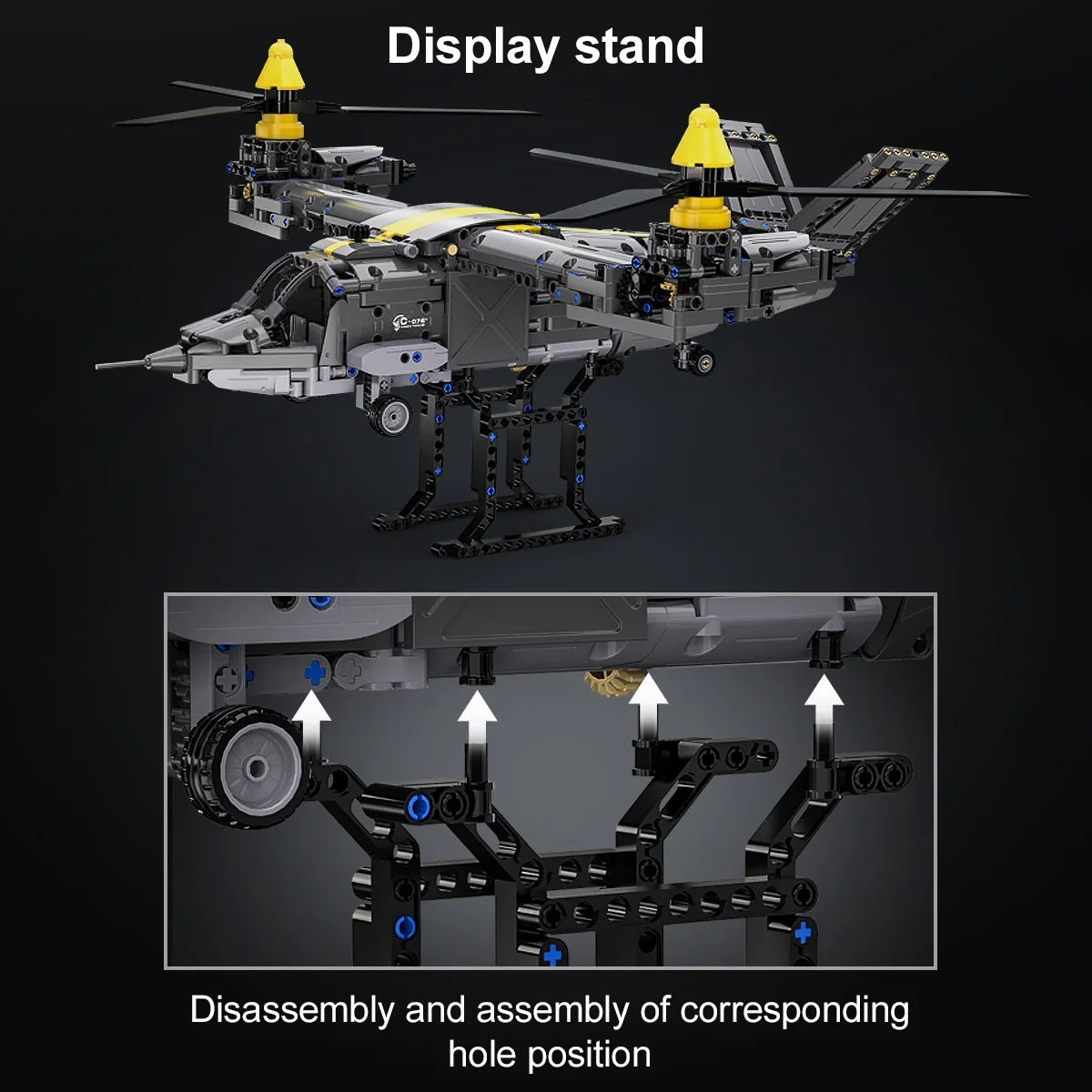 Tiltrotor Aircraft Model Building Block Toy (1424 Pieces) Y5782