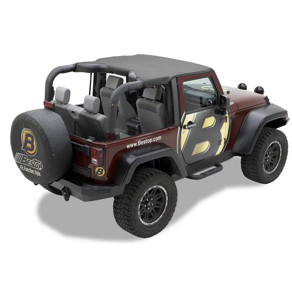 Black Diamond Header-style Bikini Top for Wrangler JK 2-Door J916241