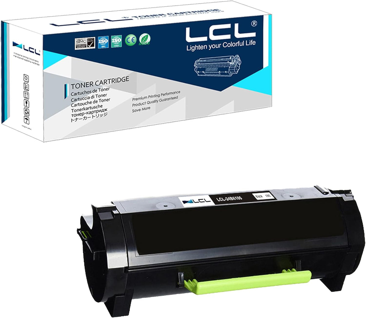 Compatible Toner Cartridge Replacement for Lexmark 24B6186 16000 Pages Black (1-Pack) Pack of 2 O59121