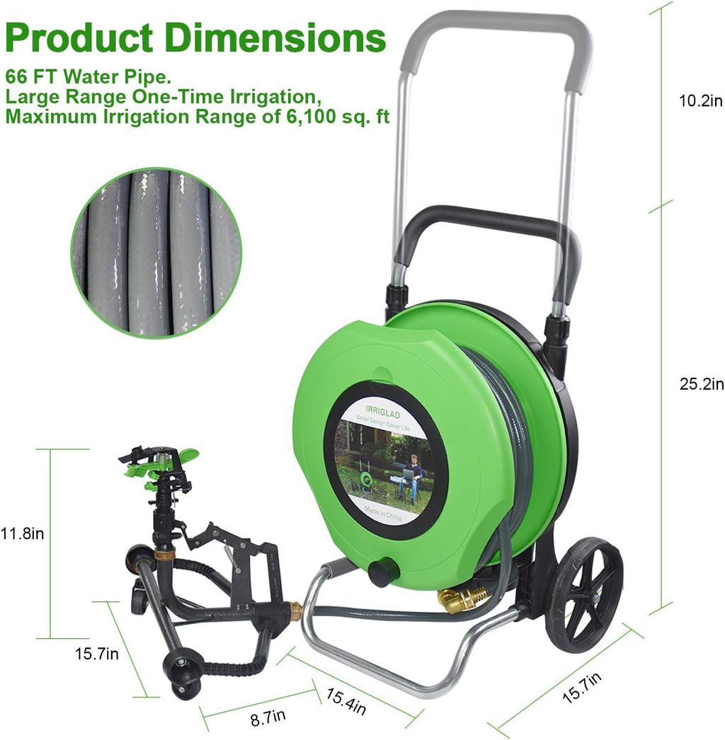 66Ft Retractable Garden Hose Reel Cart H390369