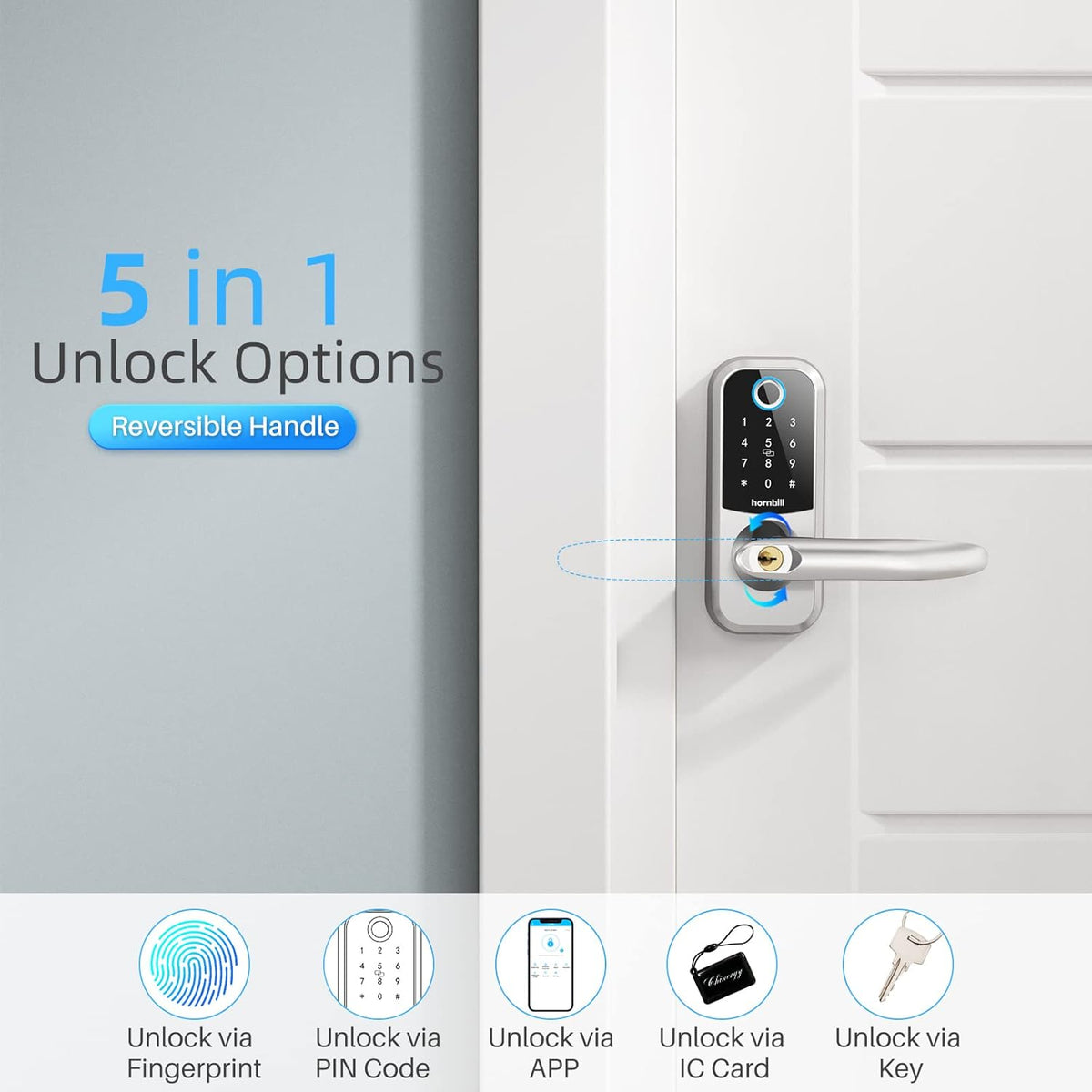 Smart Lock Fingerprint Keyless Entry Deadbolt with Touchscreen Keypad D60662