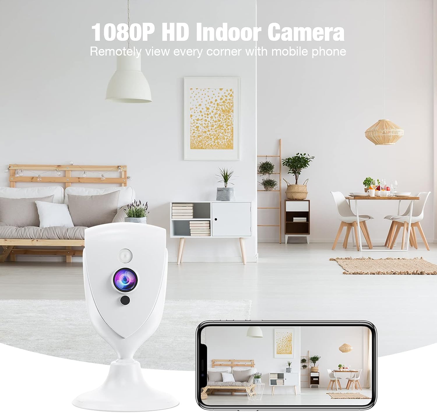 1080P Indoor WiFi Security Camera with Motion Alarm, 2-Way Audio, Night Vision F85268