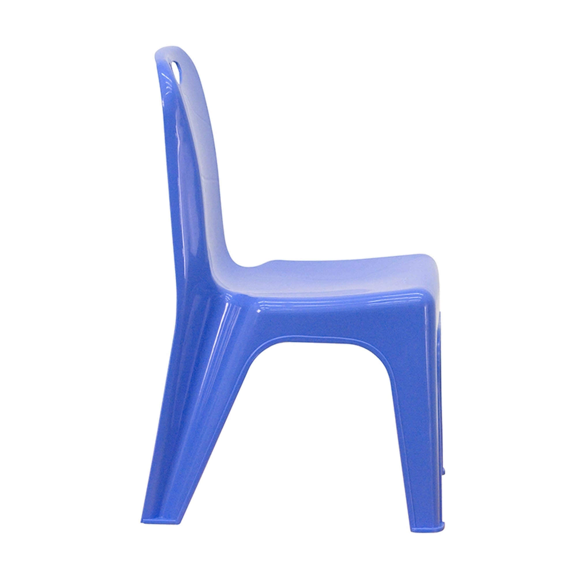 Blue Plastic Stackable School Chair with Carrying Handle, 2 Pack O5155