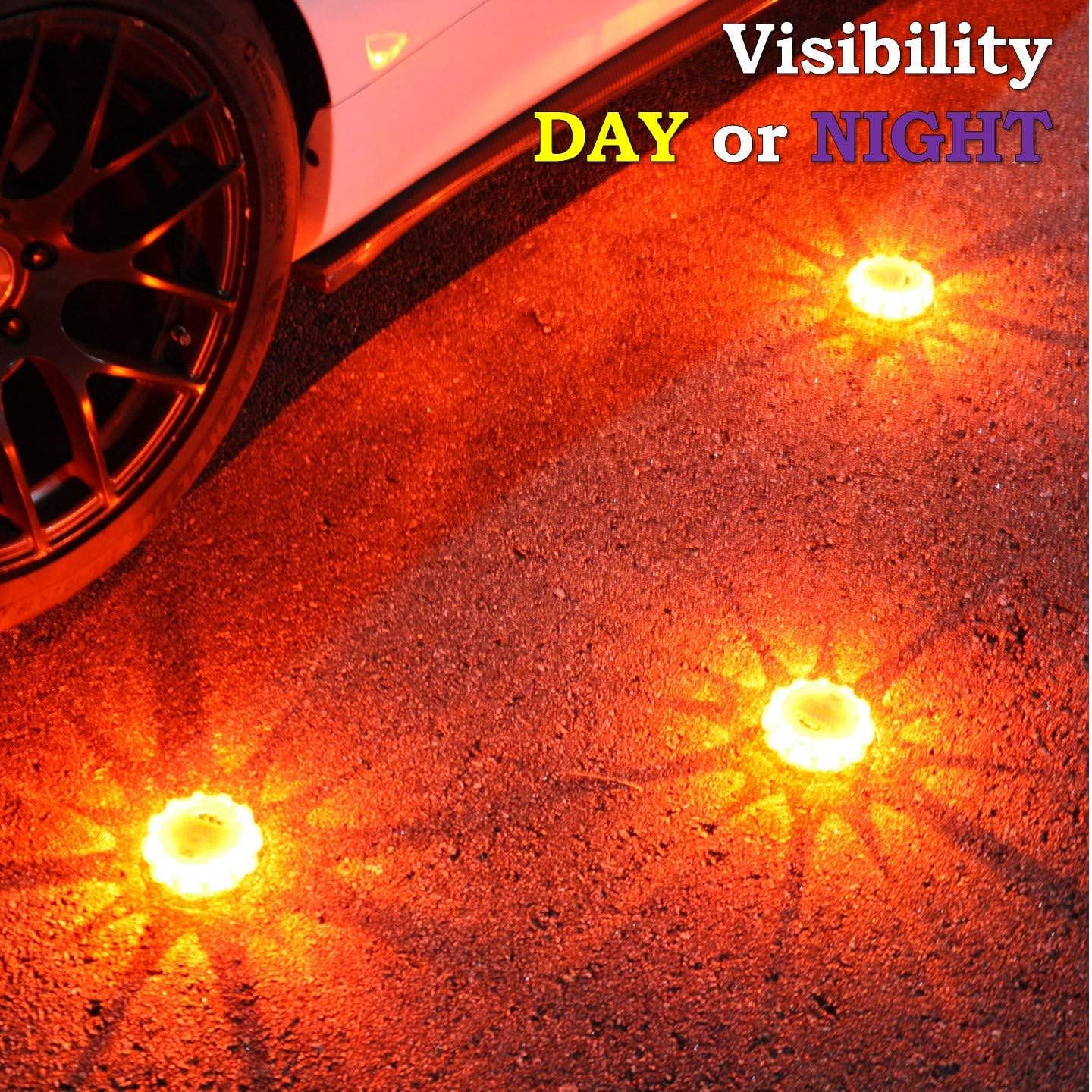 LED Road Flares 6-Pack with Batteries Installed and Carry-Case E33943