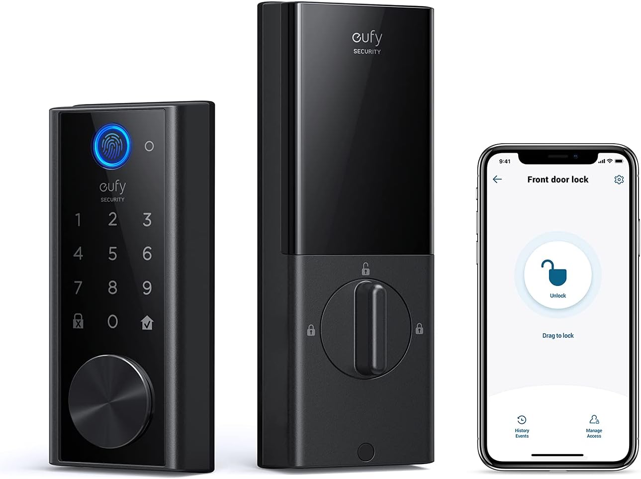 Smart Lock with Fingerprint Scanner and Touchscreen Keypad K543