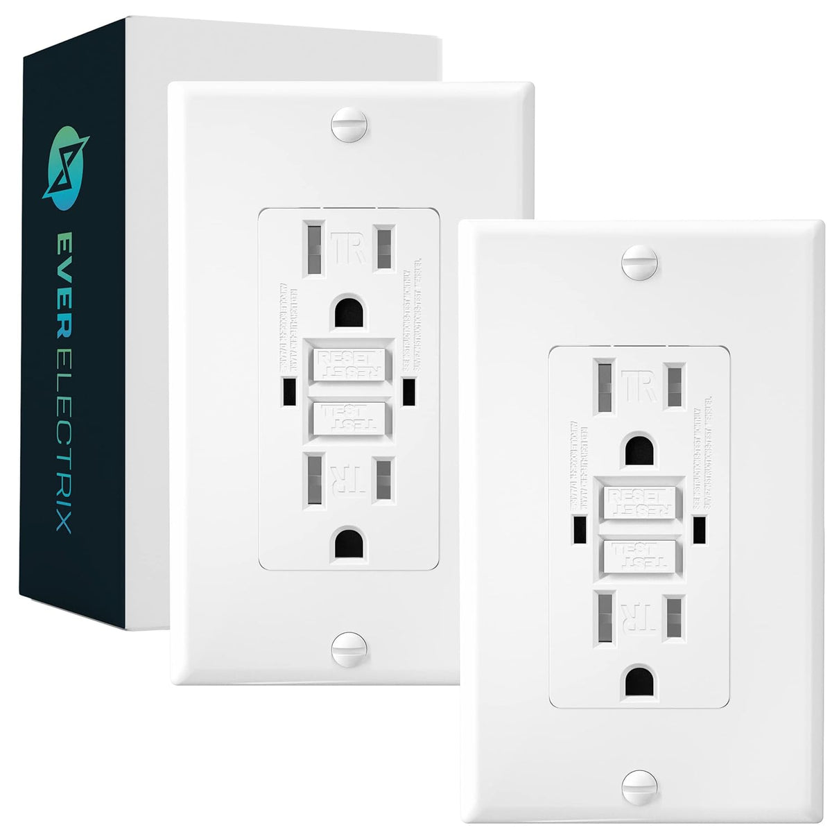 White Tamper Resistant GFCI Outlet Receptacle, 15 Amp/125-Volt, 2 Pack V37712
