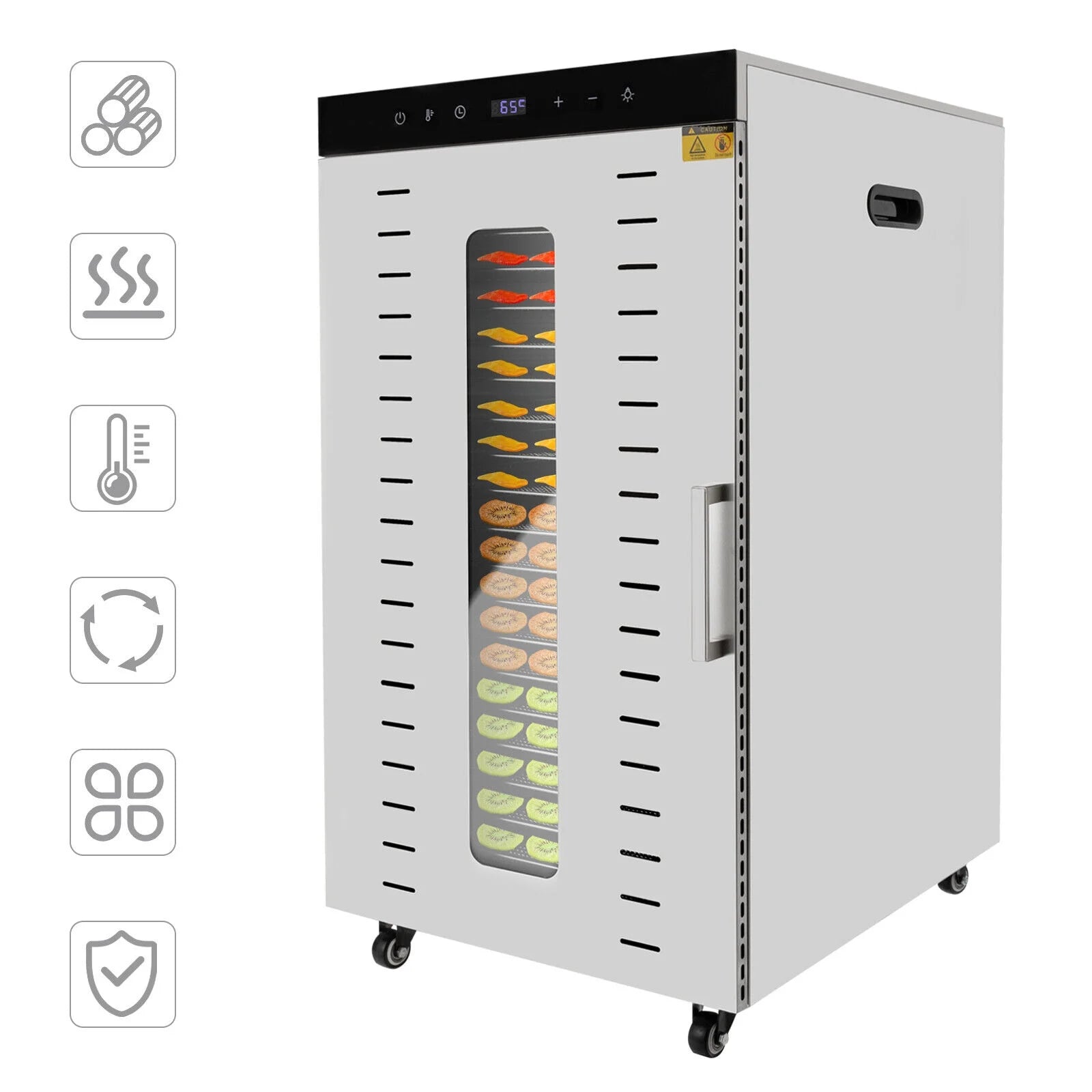 1700W Electric Food Dehydrator with Temperature Control 20 Stainless Steel Trays V663754