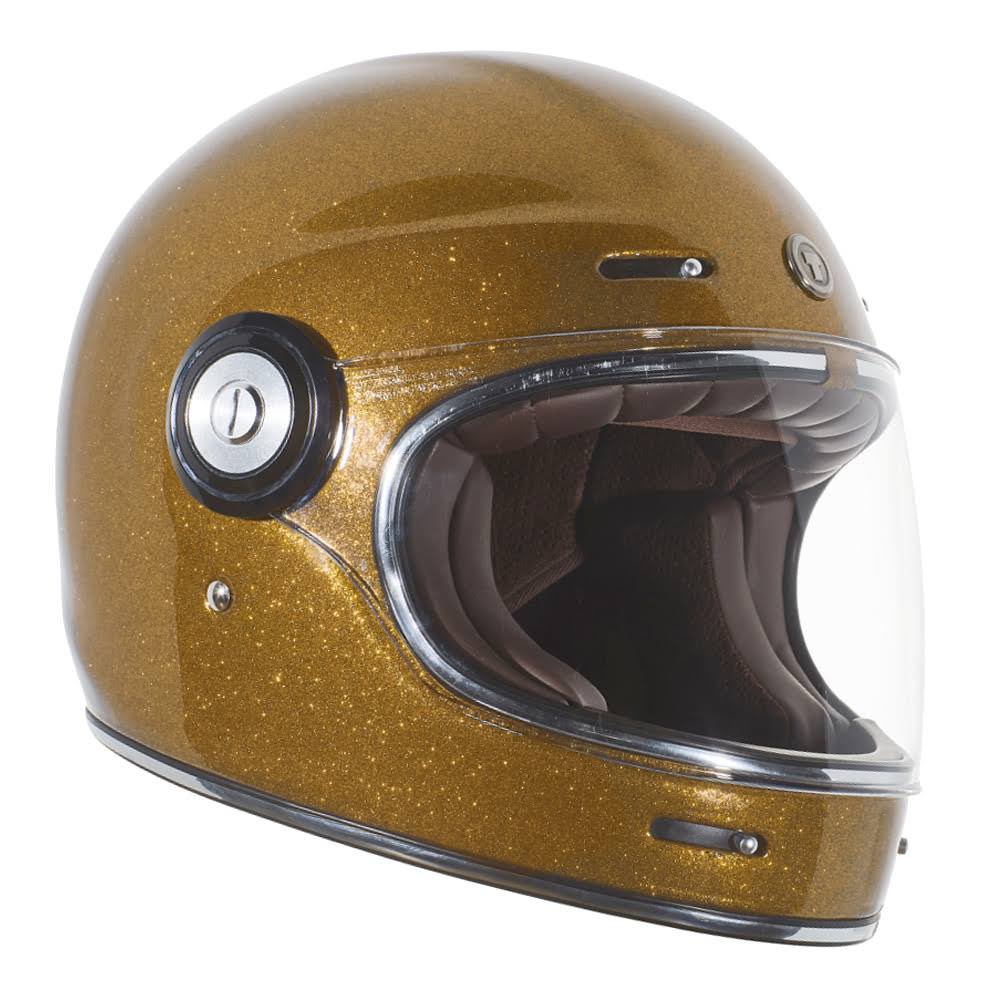 Gold Metallic Retro Full Face Helmet Q717953