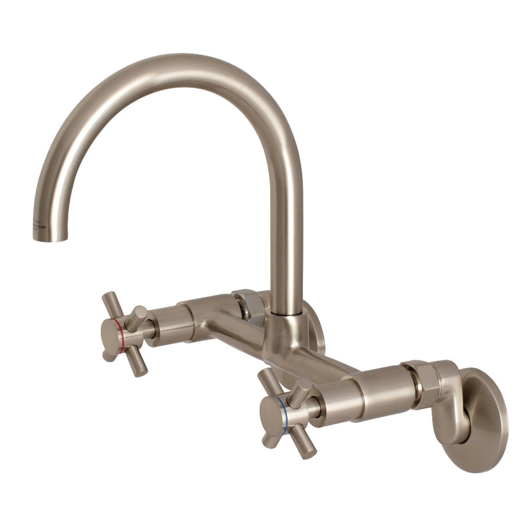 Brushed Nickel Adjustable Center Wall Mount Kitchen Faucet M79898