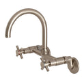 Brushed Nickel Adjustable Center Wall Mount Kitchen Faucet M79898