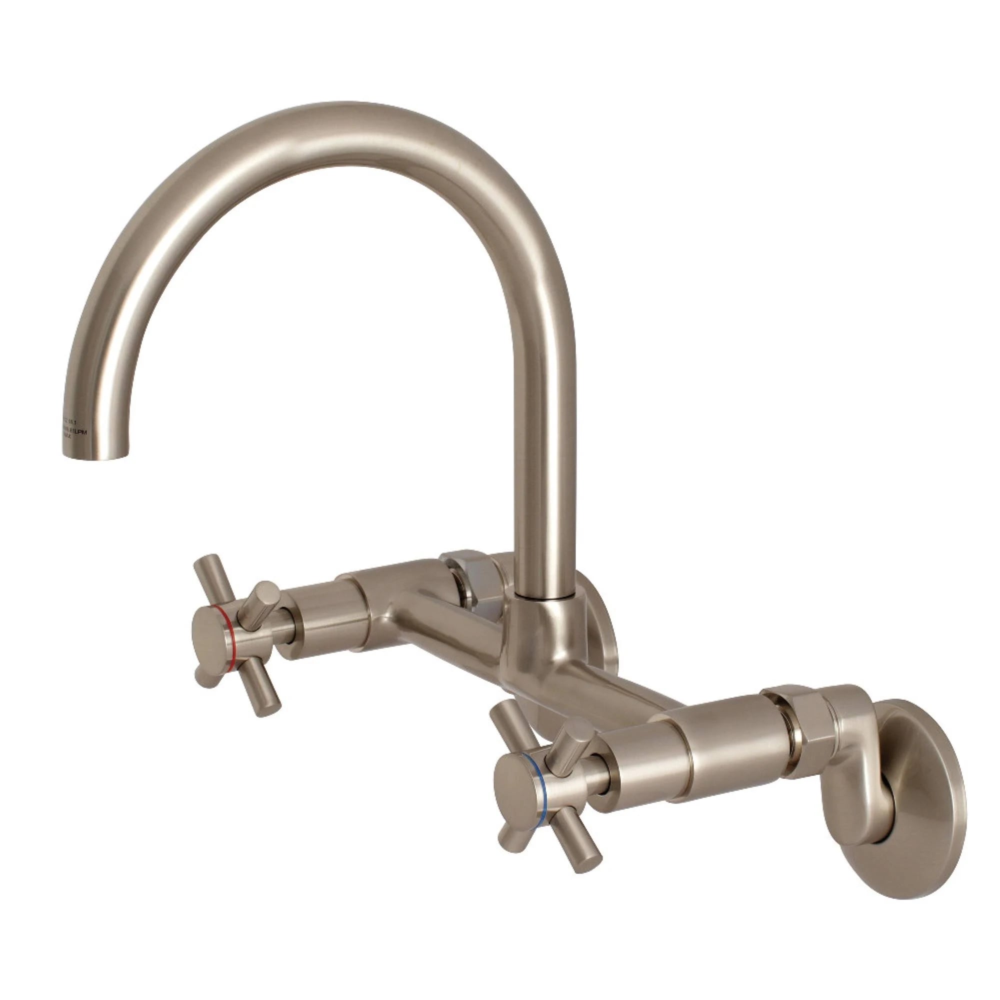 Brushed Nickel Adjustable Center Wall Mount Kitchen Faucet M79898
