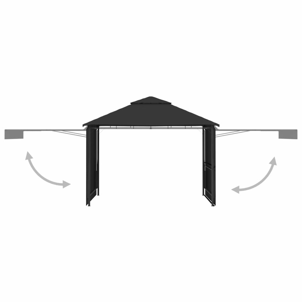 9.8'x9.8'x9' Anthracite Gazebo V1179
