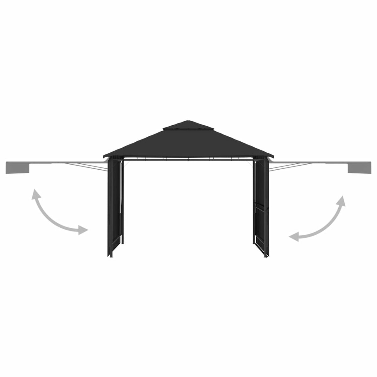 9.8'x9.8'x9' Anthracite Gazebo V1179