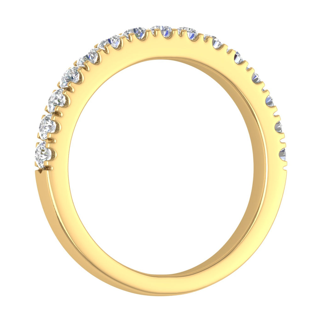 14K Yellow Gold Diamond Wedding Band Ring A755514