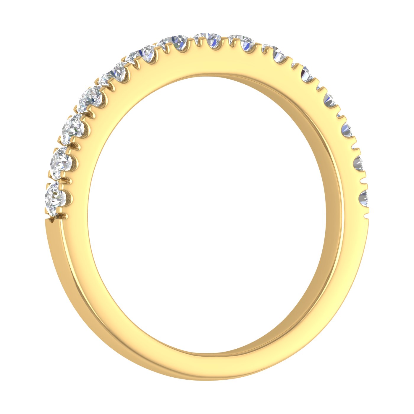 14K Yellow Gold Diamond Wedding Band Ring A755514