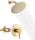 Brushed Brass 8 Inches Rain Shower Head Shower Faucet Set G6977