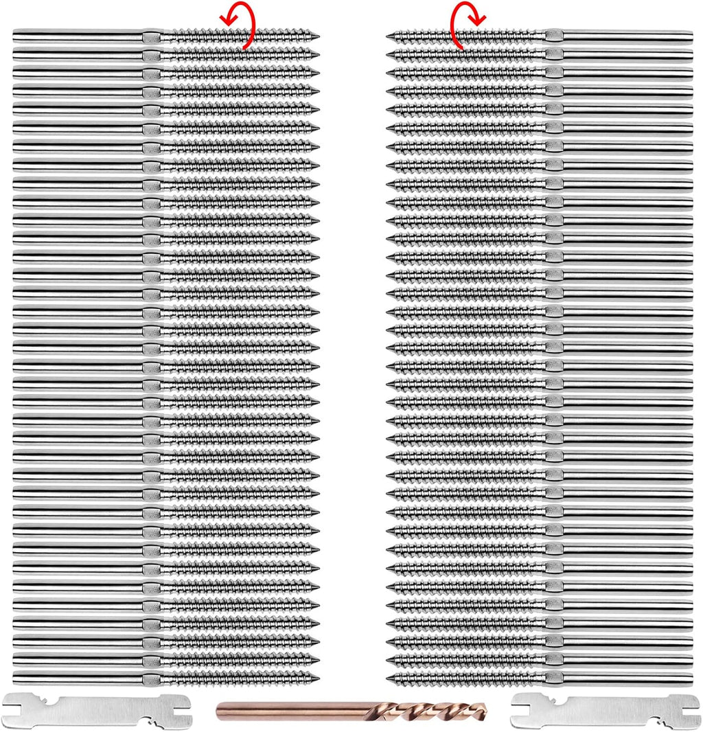 72 Pack T316 Stainless Steel Swage Lag Screws for 1/8 Cable Railing (36 Pairs) T4715