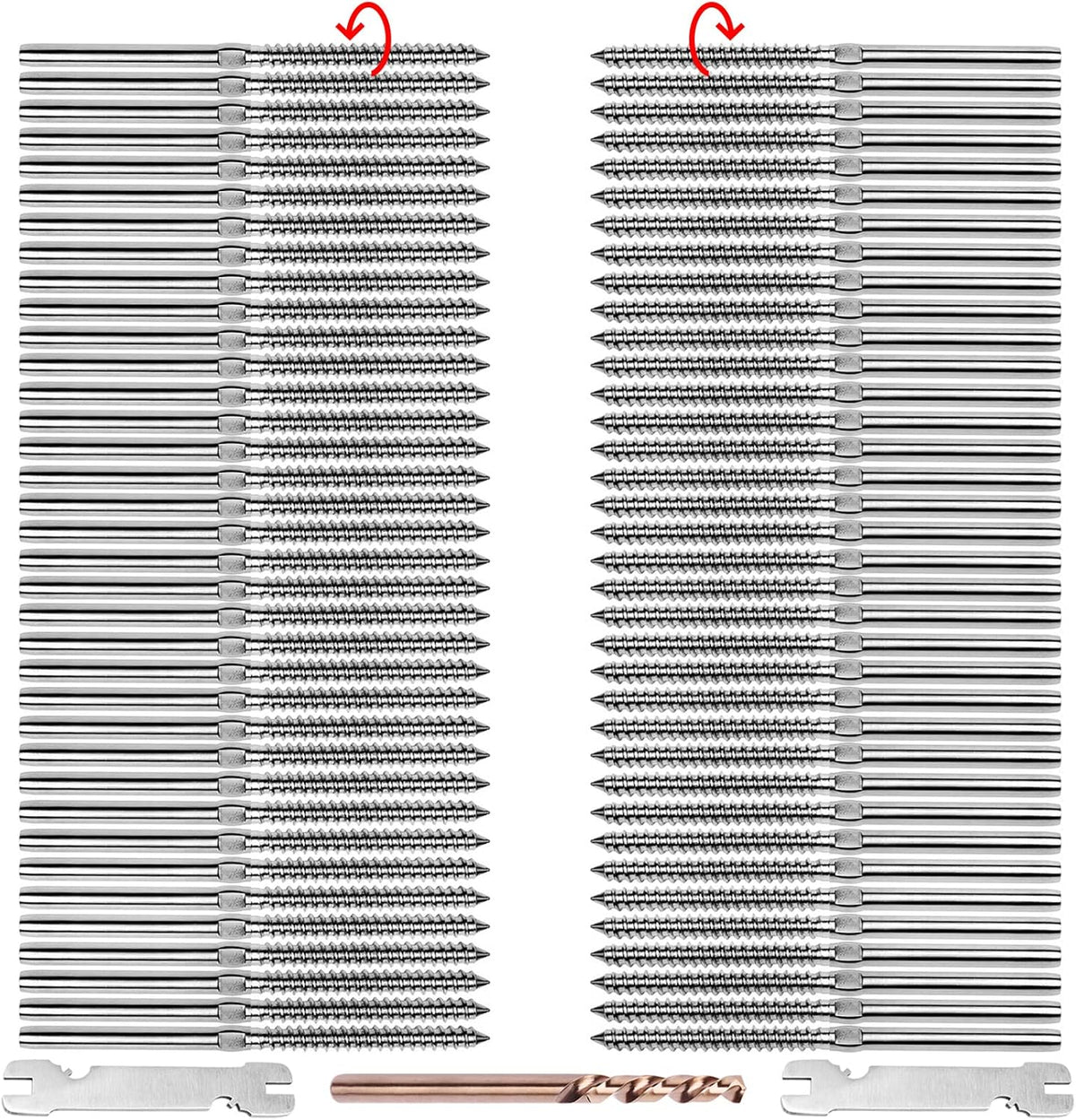 72 Pack T316 Stainless Steel Swage Lag Screws for 1/8 Cable Railing (36 Pairs) T4715