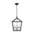 4-Light Black and Polished Chrome Caged Chandelier X464440