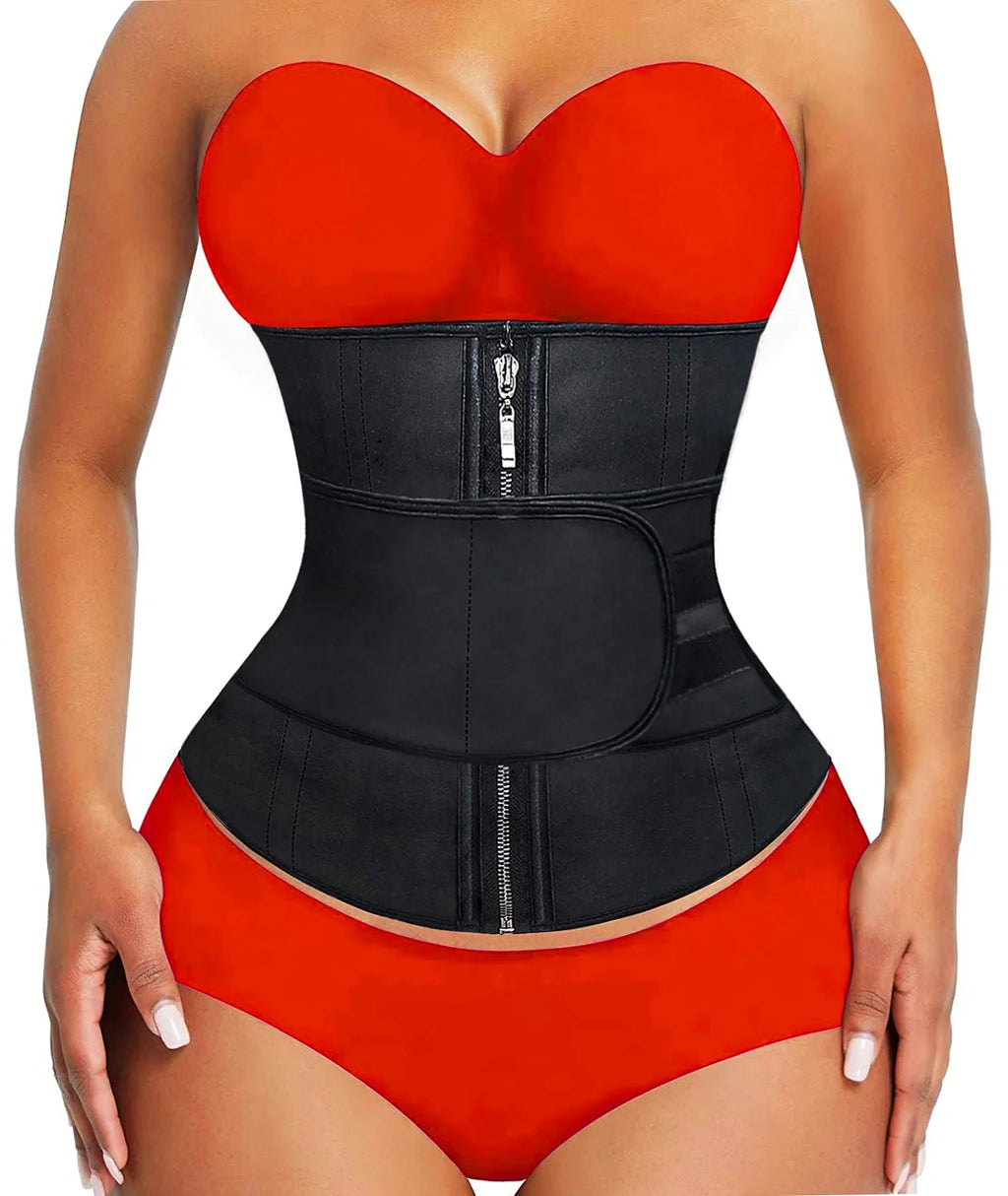 Black Latex Waist Trainer Belt R899