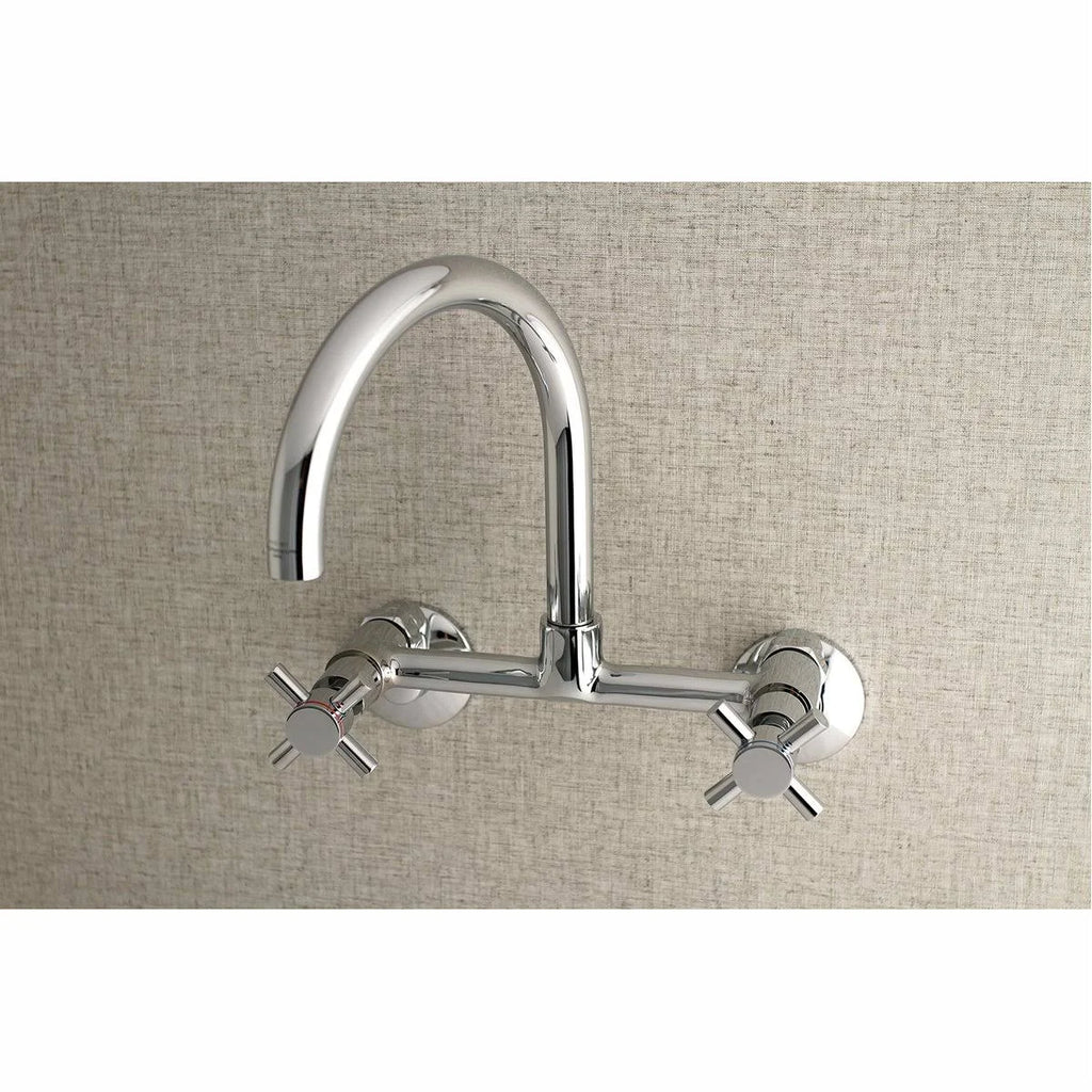 Brushed Nickel Adjustable Center Wall Mount Kitchen Faucet M79898