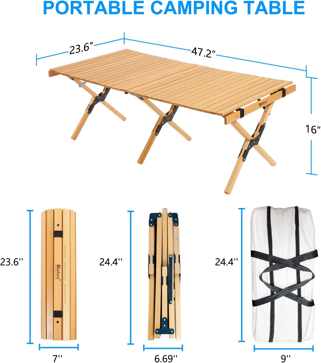 Foldable Wooden Picnic Table with Carry Bag T6182