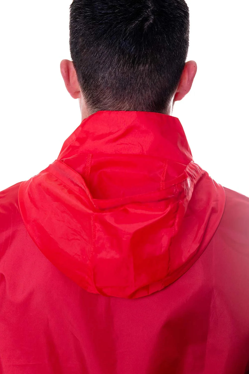 Red Water Resistant Windbreaker Jacket with Hood (L) C453