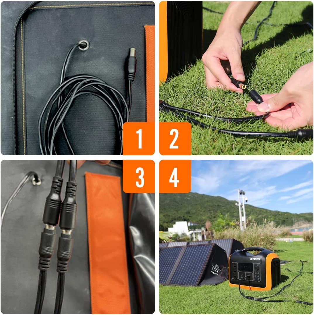 Solar Generator 1800W/1488Wh with 2 X 100W Foldable Solar Panel Portable Power Station LiFePO4 Battery N4511