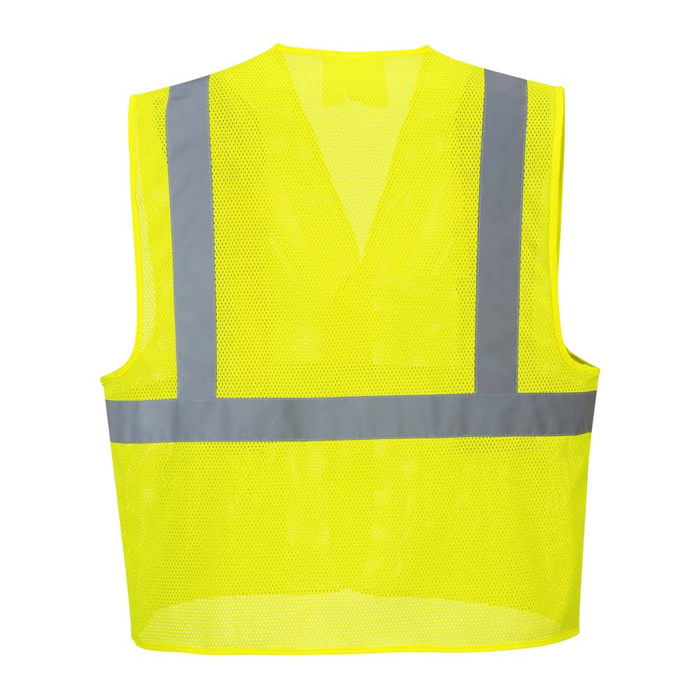 Hi Vis Yellow Mesh Vest with Internal Pockets, 100 pieces S701