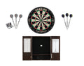 Espresso Steel Tip Dartboard Cabinet with Tungsten Darts 24 Grams N2013