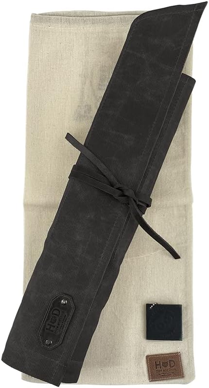 Waxed Canvas Tool Roll 15 Pockets Charcoal Black Pack of 2 E734