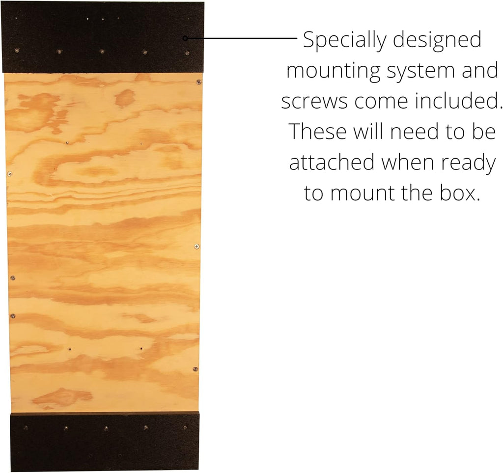 Barred Owl Nesting Box with Mounting Hardware and Pine Shavings U3504