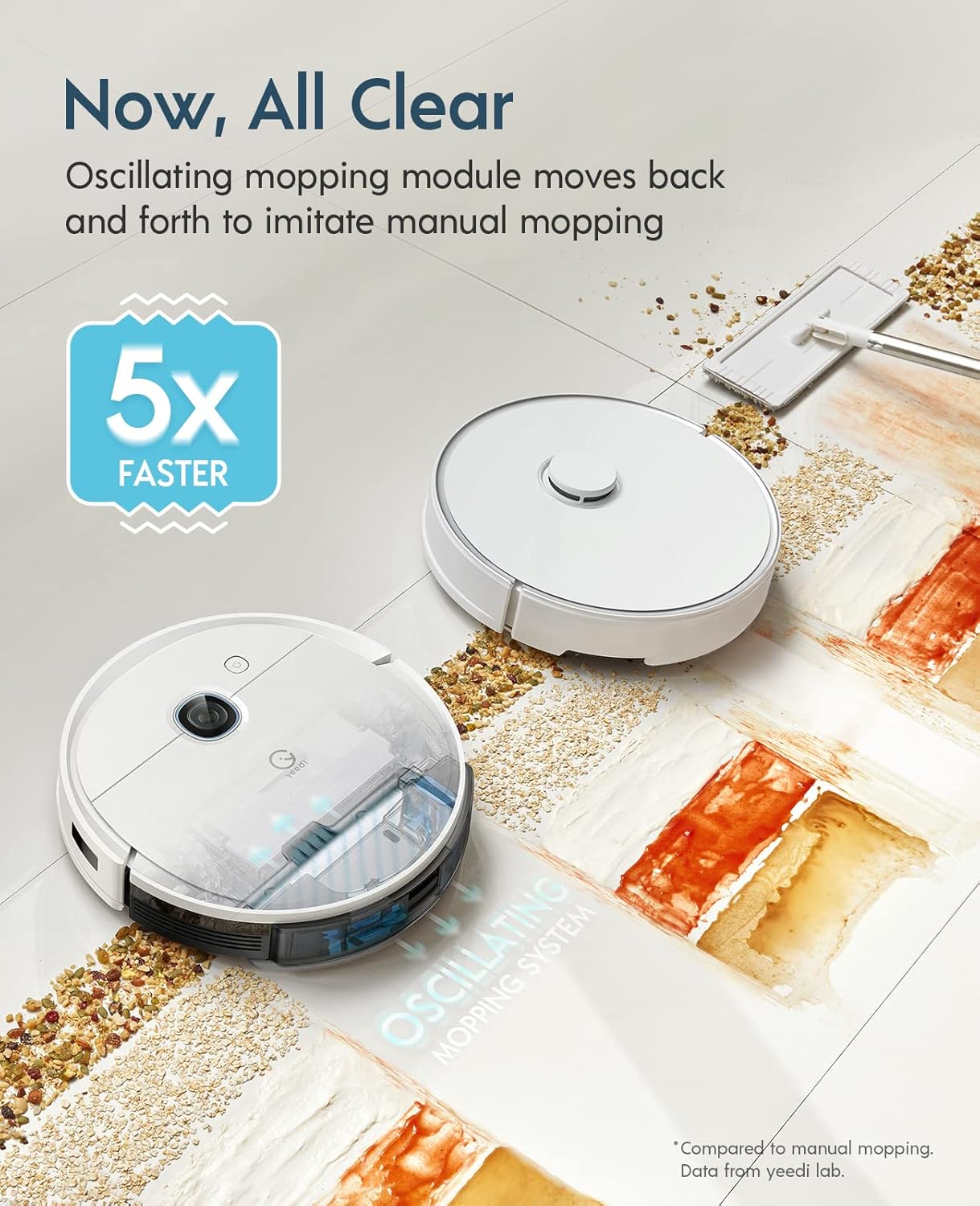 Robot Vacuum and Mop Combo, 3000Pa Suction, 240mins Runtime C568923