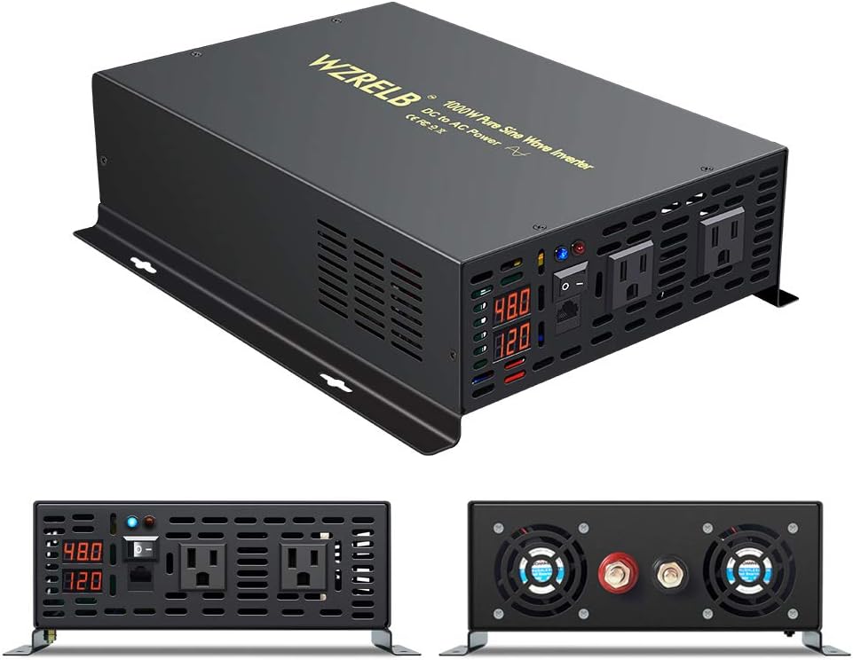 1500W 24V Pure Sine Wave Power Inverter with Remote Controller Dual AC Outlets LED Display L79513