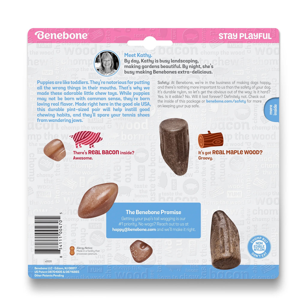 Tiny Bacon Durable Dog Chew Toy, 2-Pack H412