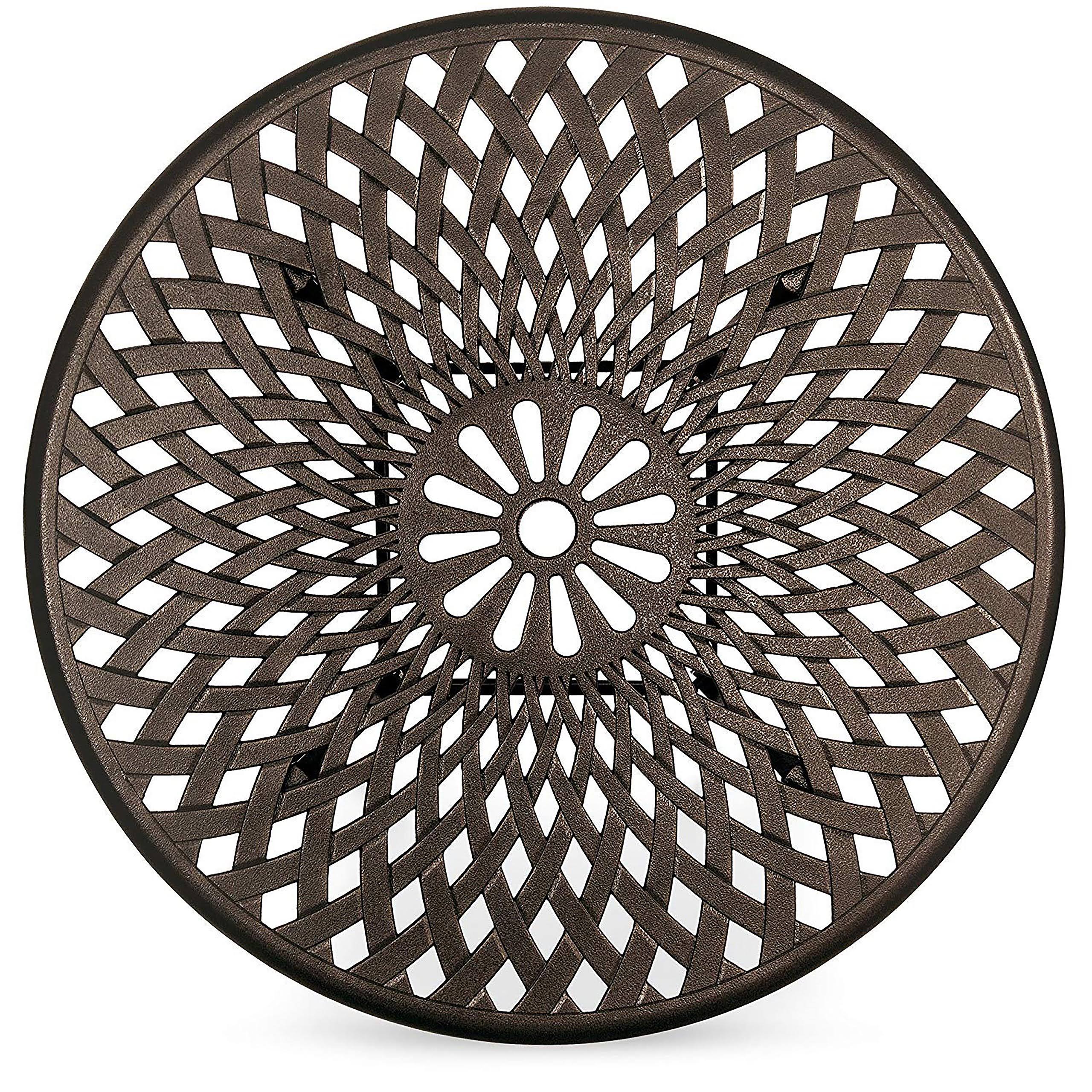 Cast Aluminum Outdoor Patio Dining Table with Lattice Weave Design in Bronze Z181320