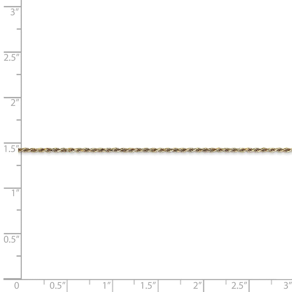 14kt Yellow Gold Diamond Cut Rope Chain 20 inch Lobster Clasp E70062