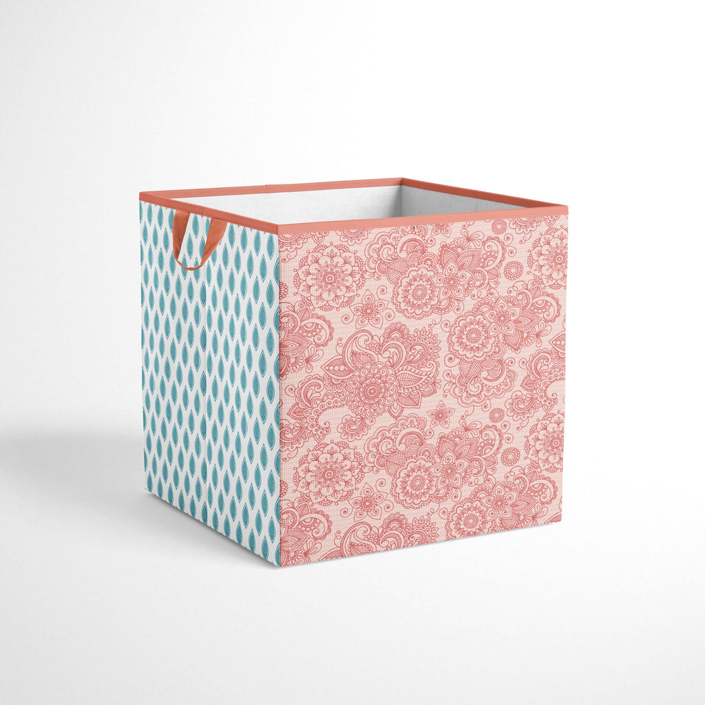 Paisley Kids Storage Laundary Hamper with Wooden Frame and Mesh Liner S67204