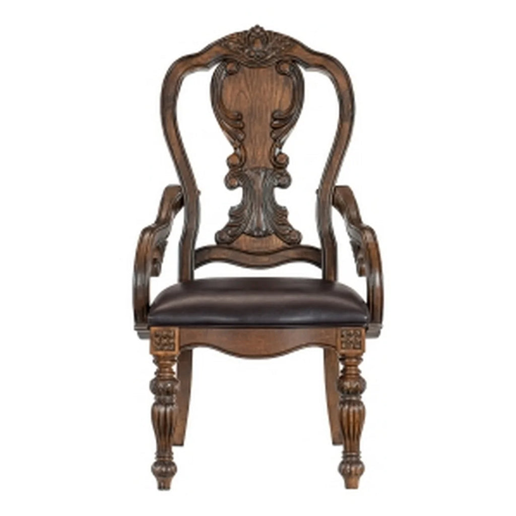 Rustic Brown Queen Anne Armchair N892112