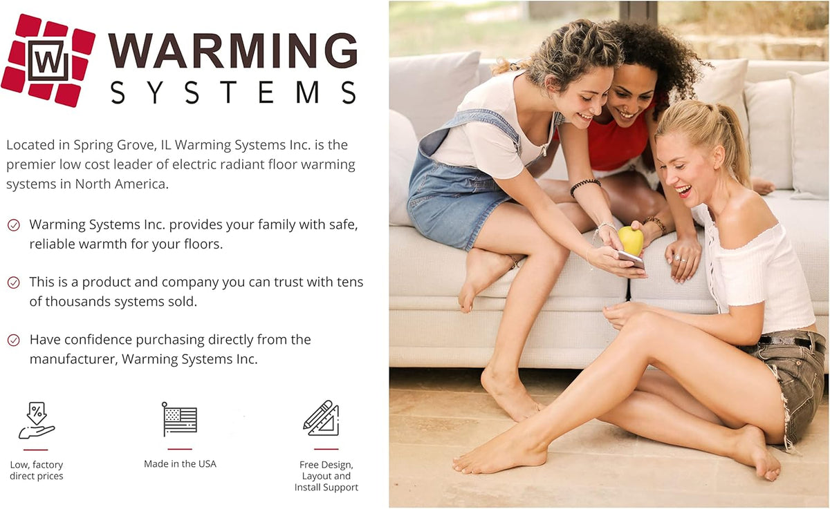55 Sqft Electric Radiant Floor Heating Cable with Programmable Thermostat O3436