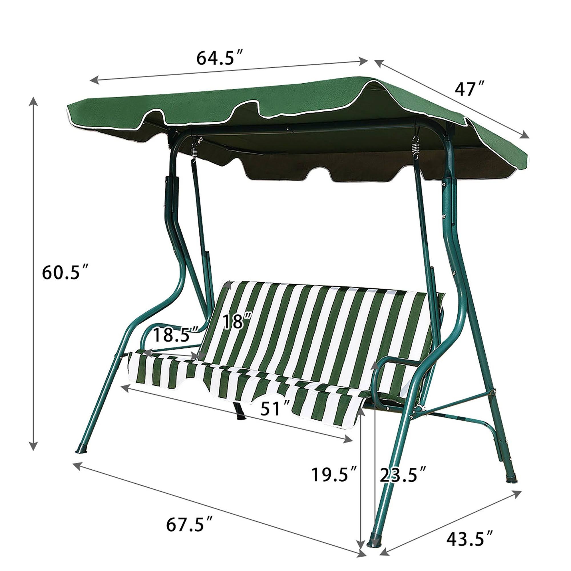 Black 3-Person Patio Swing with Canopy B305180