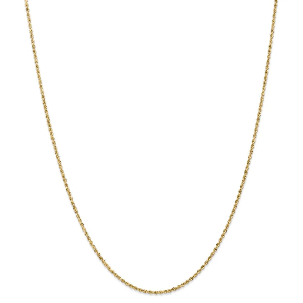 14kt Yellow Gold 1.6mm Solid Rope Chain 22 inch Lobster Clasp O47960