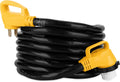 25' PowerGrip Cord with 50M/50F-90 Degree Locking Adapter, Black Z423172
