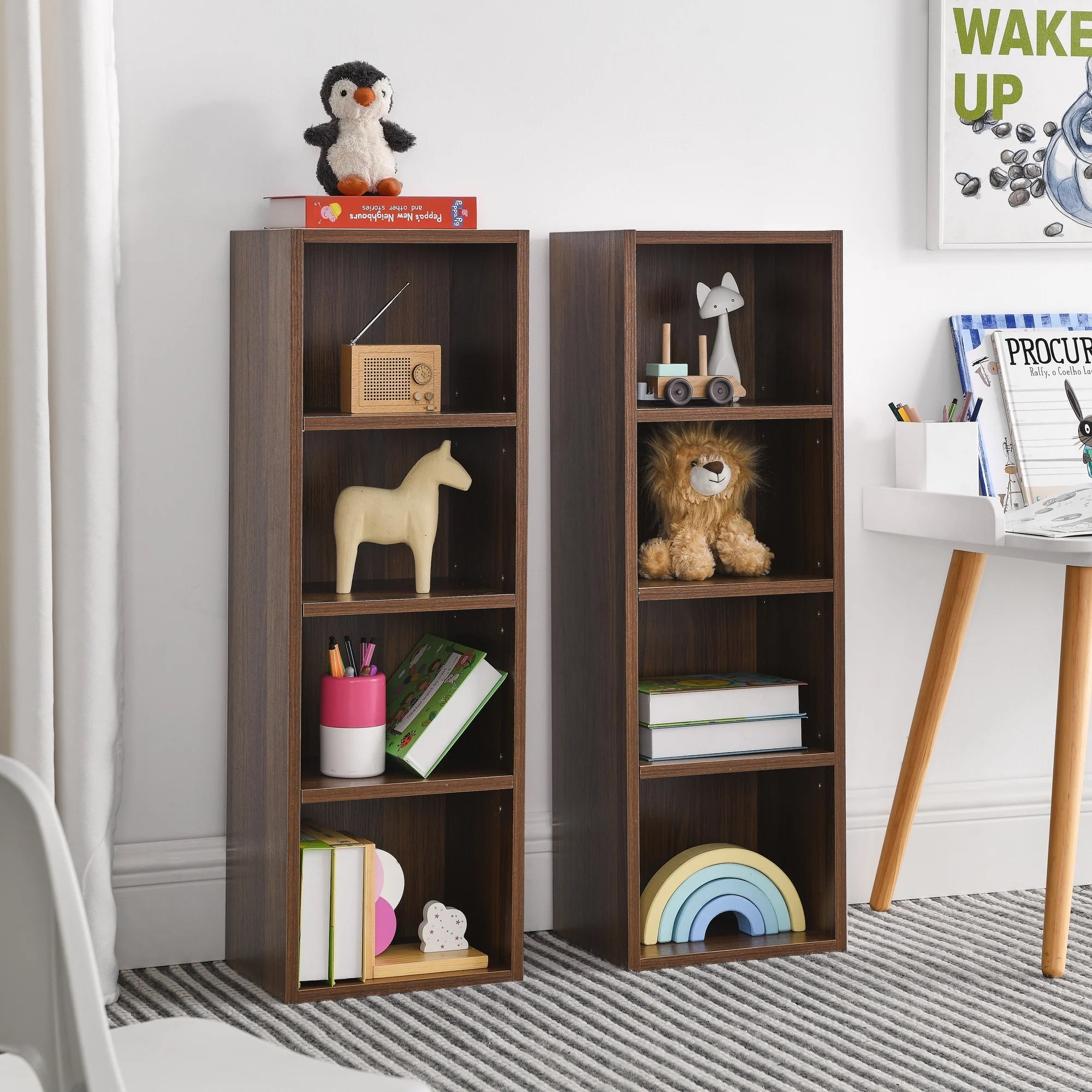 8-Tier Media Tower Rack with Adjustable Shelves J898052