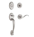 Single Cylinder Handleset with Curve Door Lever and Traditional Round Rose with SmartKey D878315