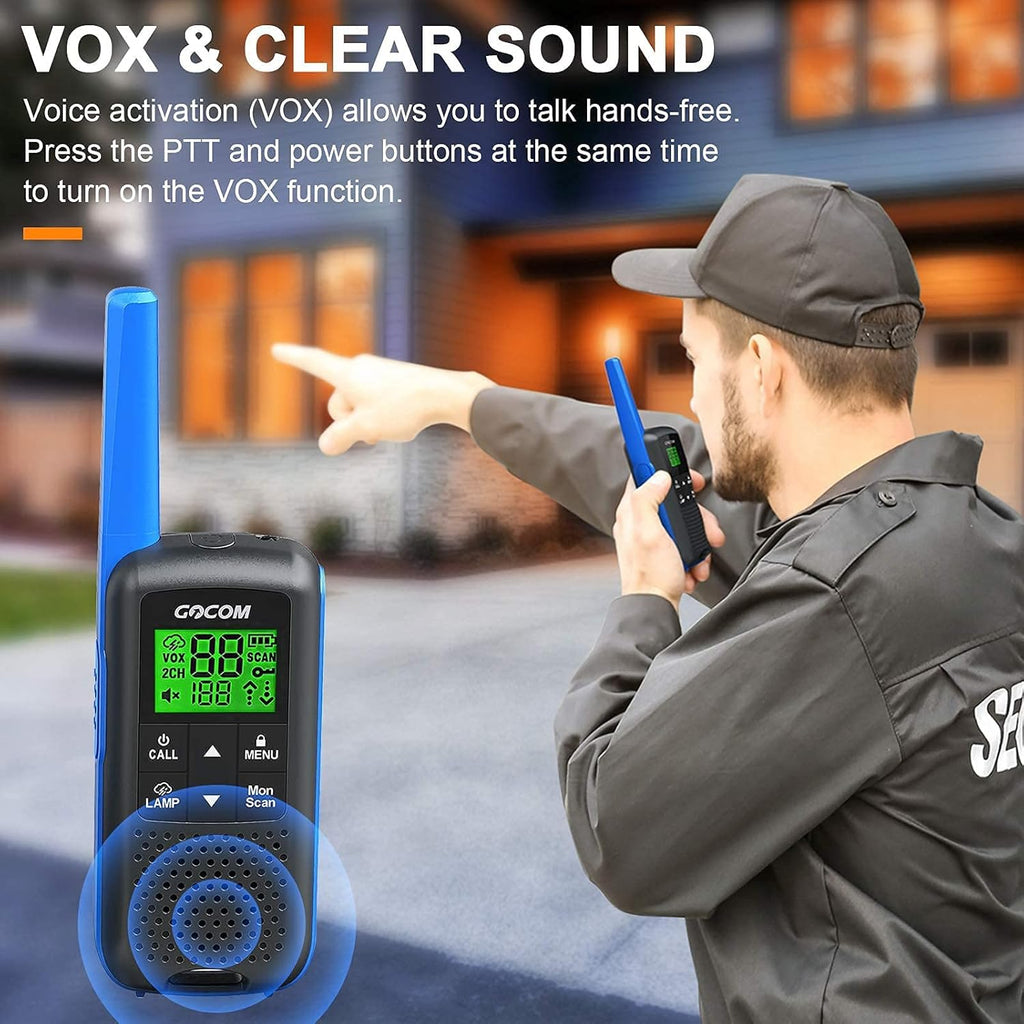 Adults Walkie Talkies Long Range IPX4 Waterproof Two Way Radio Rechargeable 22 Channel 4 Pack U48105