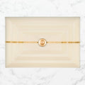 Cream Glass Small Rectangular Sink with Gold Accent T190