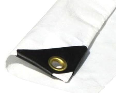 Extra Heavy Duty 12 Mil White Tarp 3 Ply Coated Reinforced Canopy 6 oz 3 Layer, Size: 14 x 14 Q760