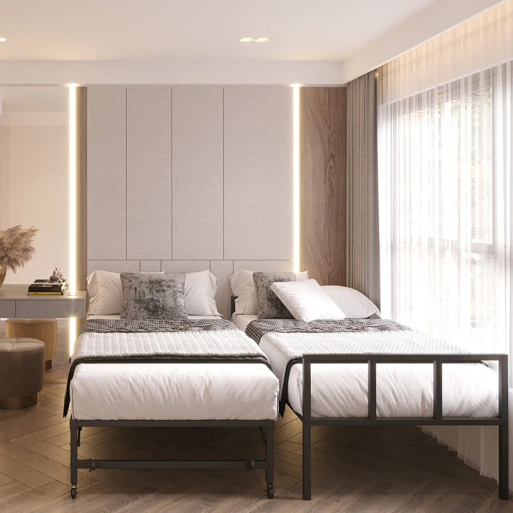 Black Metal Twin Daybed with Trundle D101905