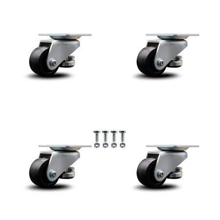 Nylon Swivel Light Duty Floor Leveling Caster Set of 4 with Black Wheels A571948
